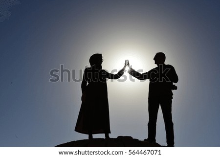 Similar – Image, Stock Photo take this one Sky Woman