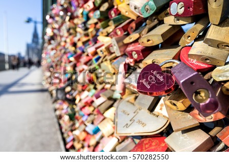 love locks at the Hohenzollern Bridge in Cologne/ Germany