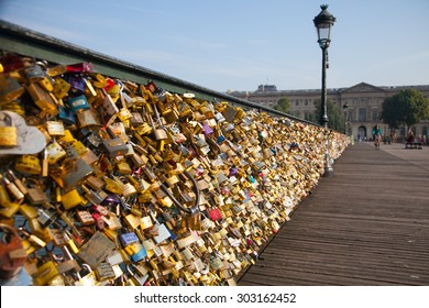Love locks on Arts Bridge, Paris