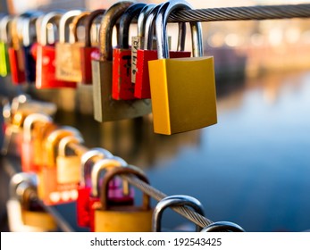 Love Locks on the bridge railing