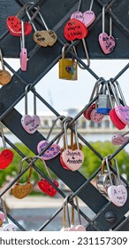 Love locks on bridge in Savannah Georgia - Shutterstock ID 2311573091