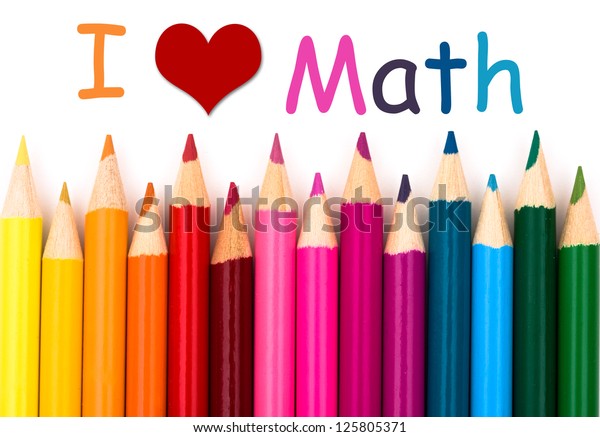 Love Math Pencil Crayon Border Isolated Stock Photo (Edit Now) 125805371