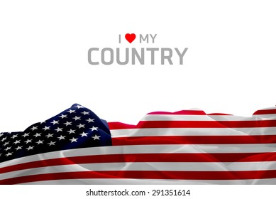 I Love My Country America Flag