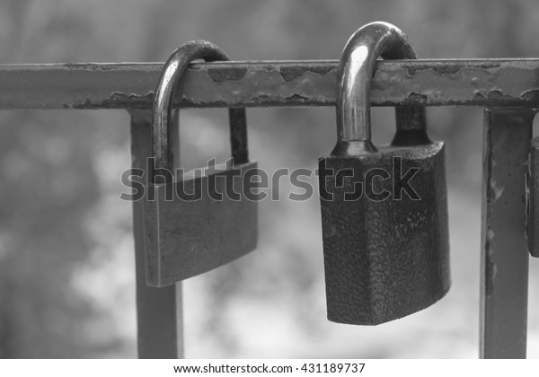 Love padlocks at a
bridge in Yaremche.