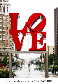 Love Park In Philly On Rainy Day