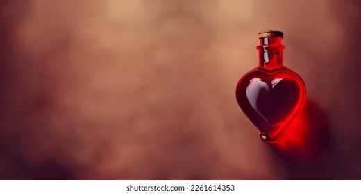 Love potion in a glass vessel. Bottle with love potion. Magic elixir for Valentines day. - Shutterstock ID 2261614353