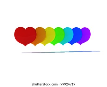 Love in the rainbow, front view