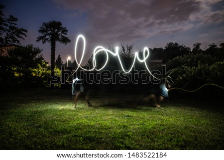 Love script lightpainted in the night