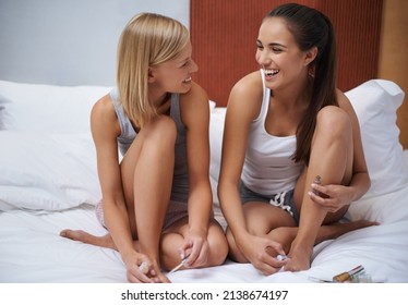 I love sleepovers with my best friend. Two young women pampering themselves at a sleepover.