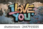 I Love You Graffiti Style On A Wall
