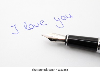 i love you message on paper with pan