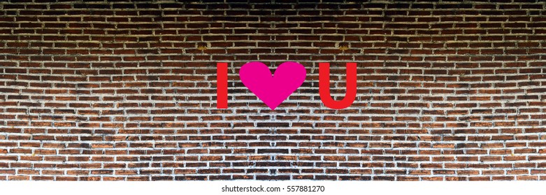 I LOVE YOU on brick wall background - Powered by Shutterstock