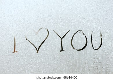 I Love You! - On Frozen Window, Happy Lovers Holidays