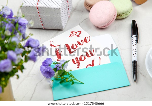 Love You Postcard Stock Photo (Edit Now) 1317545666