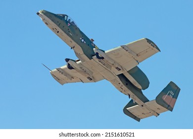 LOVELAND, COLORADO  UNITED STATES - October 17, 2021: A United States Air Force A-10 Thunderbolt II Performs A Demo At The 2021 Great Colorado Air Show.