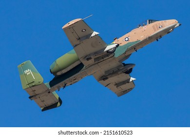 LOVELAND, COLORADO  UNITED STATES - October 17, 2021: A United States Air Force A-10 Thunderbolt II Performs A Demo At The 2021 Great Colorado Air Show.