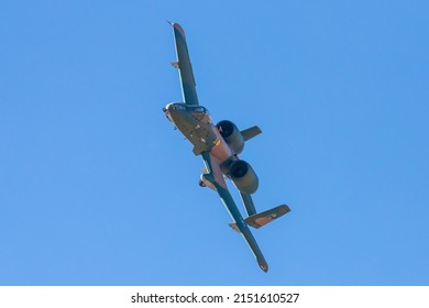 LOVELAND, COLORADO  UNITED STATES - October 17, 2021: A United States Air Force A-10 Thunderbolt II Performs A Demo At The 2021 Great Colorado Air Show.