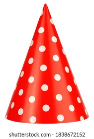 Lovely Birthday Or Dwarf Hat Made Of Paper Isolated On White Background