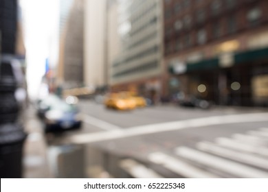 Lovely Blurry Street Scene In New York City.