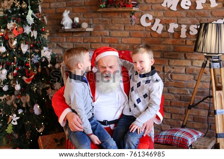 Similar – Image, Stock Photo Child hold christmas lamp with glass and candle inside in the night to pine tree.