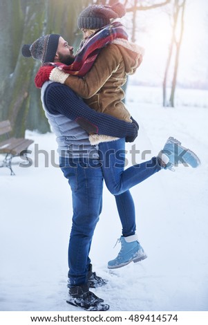Lovely couple and winter season