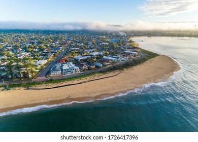 Lovely Ettalong Beach Inlet At Sunrise Drone Photo