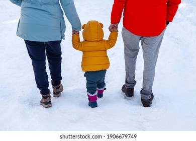 Lovely Family Having Fun With Snow In Madrid, Spain During Philomena