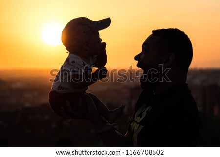 Similar – Image, Stock Photo Father and daughter laughing together