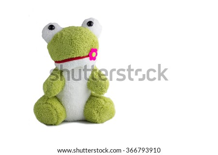 lovely frog doll isolate on white background with clipping,selection,paths 