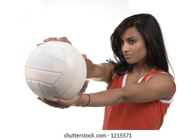 lovely indian girl ready to serve up a HOT volleyball