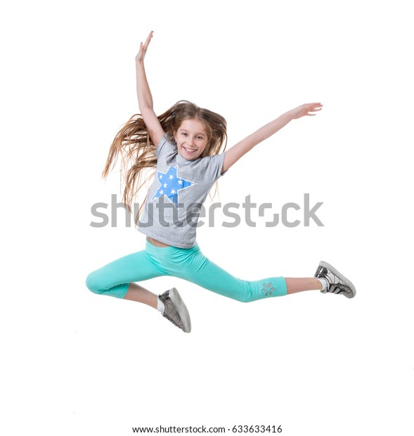 Lovely Longhaired Girl Dancing Feeling Good Stock Photo (Edit Now ...