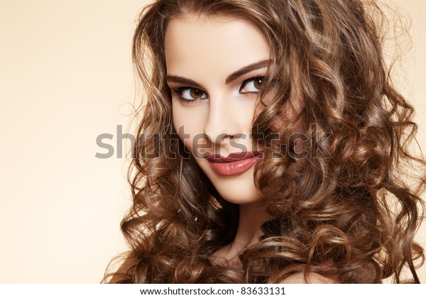 Lovely Model Shiny Volume Curly Hair Stock Photo Edit Now 83633131
