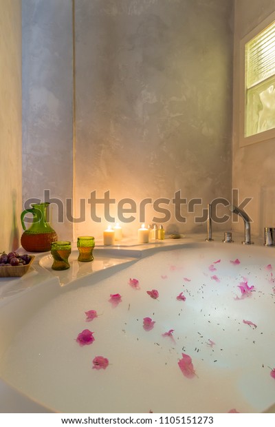 Lovely Romantic Sexy Round Bath Full Stock Photo Edit Now