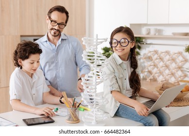 Lovely Single-parent Family Getting Ready For School