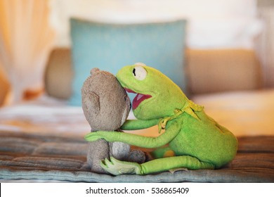 green frog soft toy