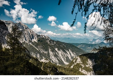 Lovely view of Julian Alps in Slovenia during a nice late summer sunny afternoon hike.