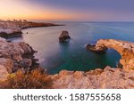 Lovers bridge at sunrise in Ayia Napa Cyprus - nature background