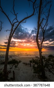 Lovers Key State Park At Sunset Florida USA