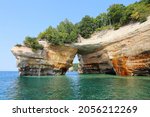 Lovers Leap Arch, Pictured Rocks National Lakeshore of Lake Superior, Munising, Michigan, USA