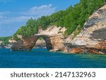 Lovers Leap Graceful Sandstone Arch on the Great Lakes in Pictured Rocks National Lakeshore in Michigan
