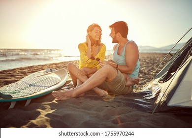 Beach Camping High Res Stock Images Shutterstock