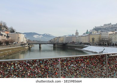 Lovers' padlocks on the bridge