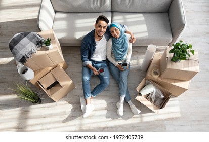 Loving Arab Husband Wife Hijab Sitting Stock Photo 197