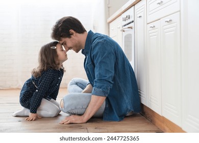 Loving cheerful family, young father and little daughter spending time together, playing on the floor. Happy father`s day! I love you, dad! Parenthood and fatherhood concept - Powered by Shutterstock