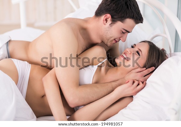 Loving Couple Bed Beautiful Young Loving Stock Photo Shutterstock