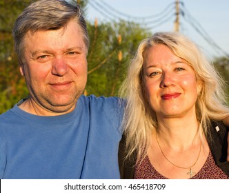 Loving Couple In Countryside