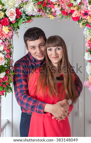 Similar – Young happy couple celebrating a birthday party