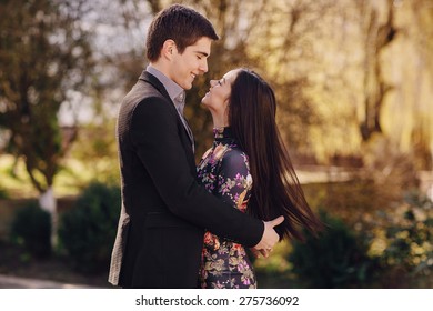 Loving Couple In The Park