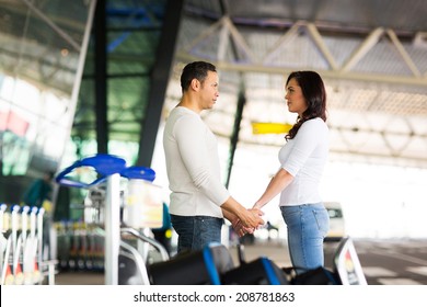 Loving Couple Say Good Bye At Airport