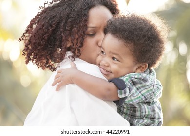 Loving mother and son